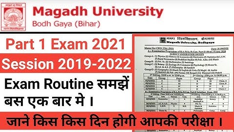 Magadh University BA/Bsc/Bcom/Part 1 Exam Routine 2021||MU Part 1 Exam Datesheet 2021||Target Railwa