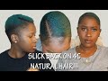 HOW TO DO A SLEEK SLICK BACK ON SHORT 4C NATURAL HAIR!!!|MONA B.