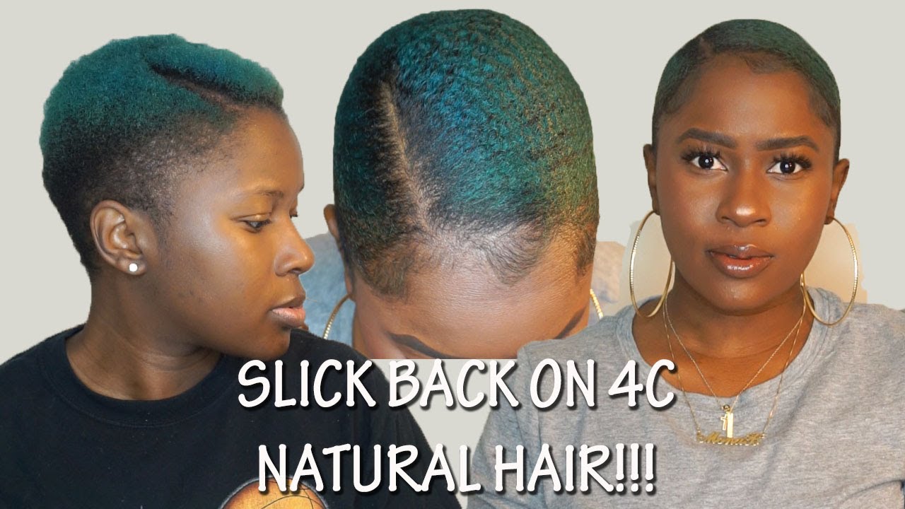 HOW TO DO A SLEEK SLICK BACK ON SHORT 4C NATURAL HAIR!!!|MONA B ...