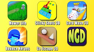 Mower Life, Sticky Shots 3D, Card Wave 3D, Bounce Heroes, Go Escape 3D | New Games Daily screenshot 5