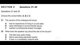 Cambridge 9 - Test 3 - Section 4 - The Underground House