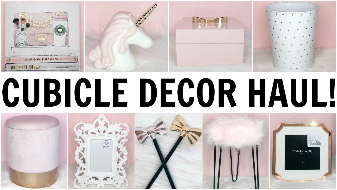 CUBICLE OFFICE DECOR HAUL ♡ Pink, Gold & Girly ♡ HomeGoods, Ross ...