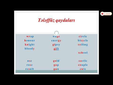 Sıfırdan İngiliscə Dərsləri. 3 dərs - İngiliscə tələffüz qaydaları 2 (Pronunciation)