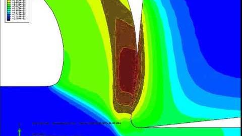 Abaqus explicit Arbitrary Lagrangian Eulerian formulation ALE cutting of AISI 1045 Temperature 3