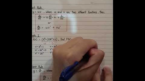 2nd video: MAT183 - Product Rule & Quotient Rule