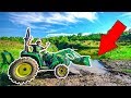 Building a BOAT RAMP for My BACKYARD POND!!! (Tractor Got Stuck in Pond)