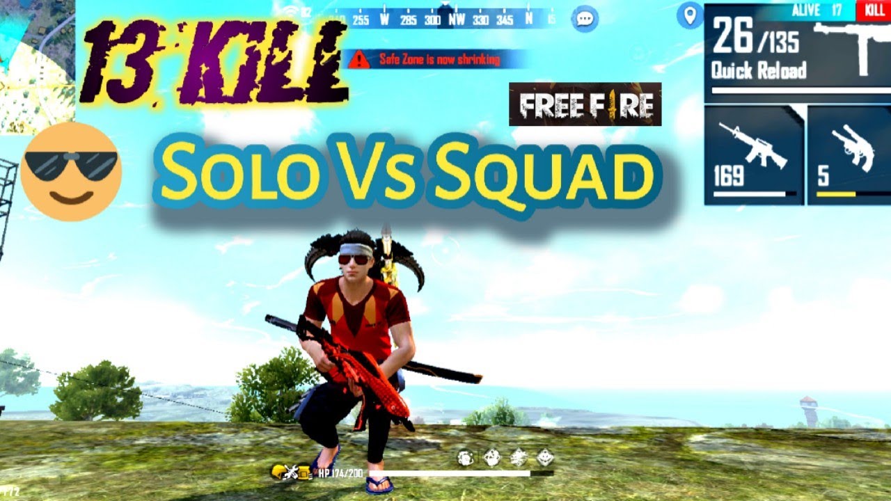 Solo Vs Squad Gameplay 🔥 || Free Fire Highlights || 90% Headshot Rate ...
