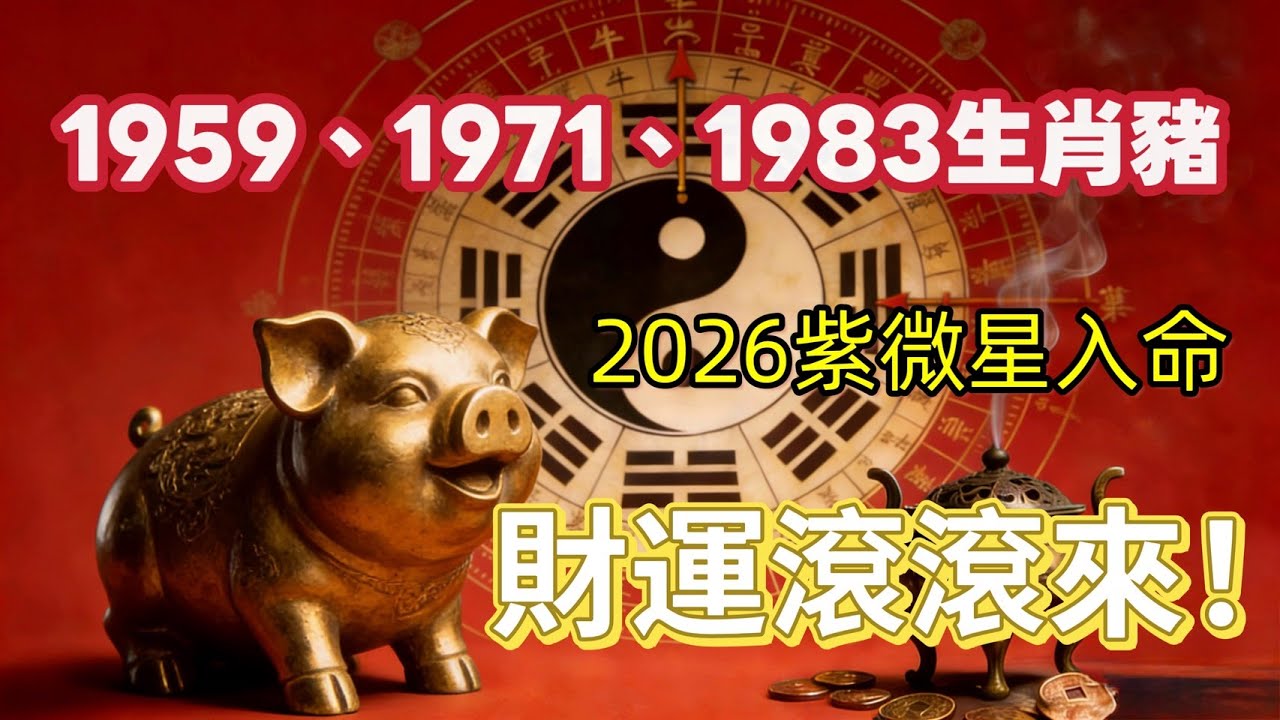 生肖豬財運來了！2026年紫微星入命，你準備好接財了嗎？ #2026運勢  #生肖豬 #屬豬運勢  #十二生肖 #財運