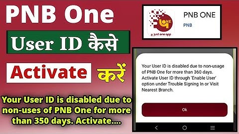 Your user id is disabled due to non usage of pnb one app | Pnb one login problem 2024 me