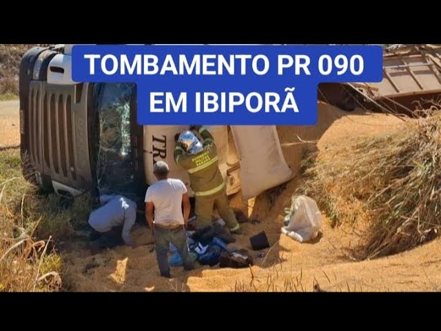 TOMBAMENTO DE CAMINHÃO NA PR 090 EM IBIPORÃ