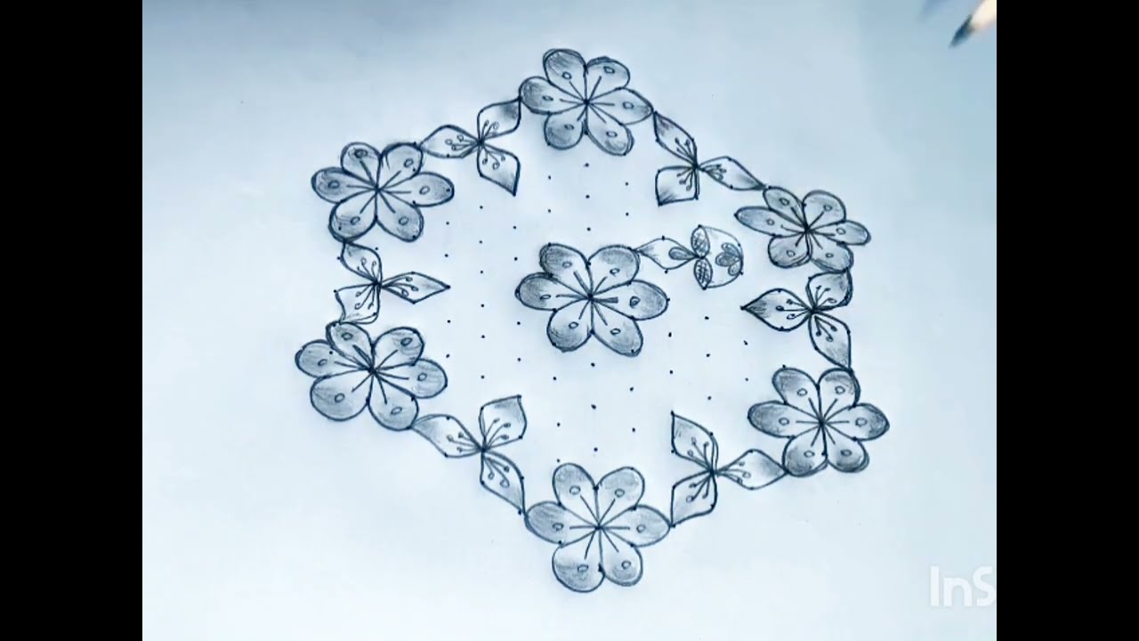 Simple rangoli drawing 
