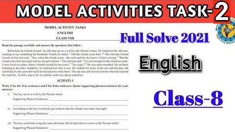 Class-8 English Model Activity Task part-2 Full Solve #WBBSE‎@Educational Activities Bengali 