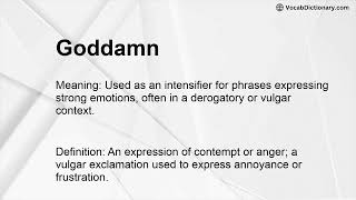 Goddamn Meaning