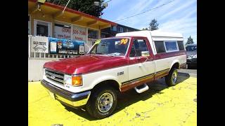(Sold)1990 Ford F150 XLT Lariat 4x4 I6 Walkaround and Drive - Super America Inc #Ford #f150