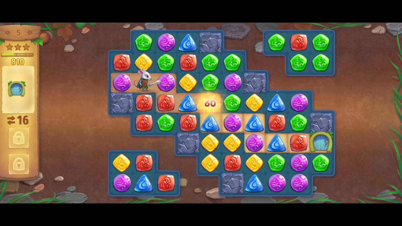 Strongblade (by Dekovir) - free offline match 3 puzzle game for Android and iOS - gameplay.