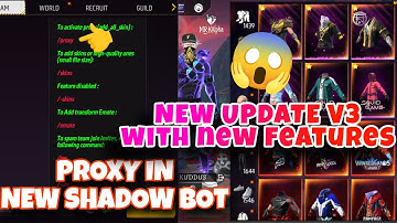 SHADOW BOT V3 UPDATE 🍷✔️ || NEW BANDELS EVO GUNS AND EMOTE FEATURE  ADDED  🗿✅