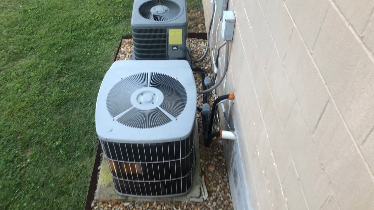 1996 Carrier Tech 2000 air conditioner starting up - YouTube