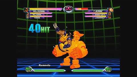 MvC2: Double Wolverine/Thanos 2x Tag Freeze Glitch Throw Combo