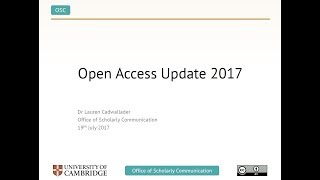 Webinar: Open Access Update 2017