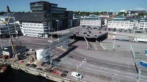 Helsingborg Ferry Terminal Pedestrian Bridge: Drone Footage