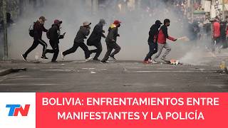 Incidentes en la marcha contra el Gobierno en Bolivia: los manifestantes se enfrentan con la policía