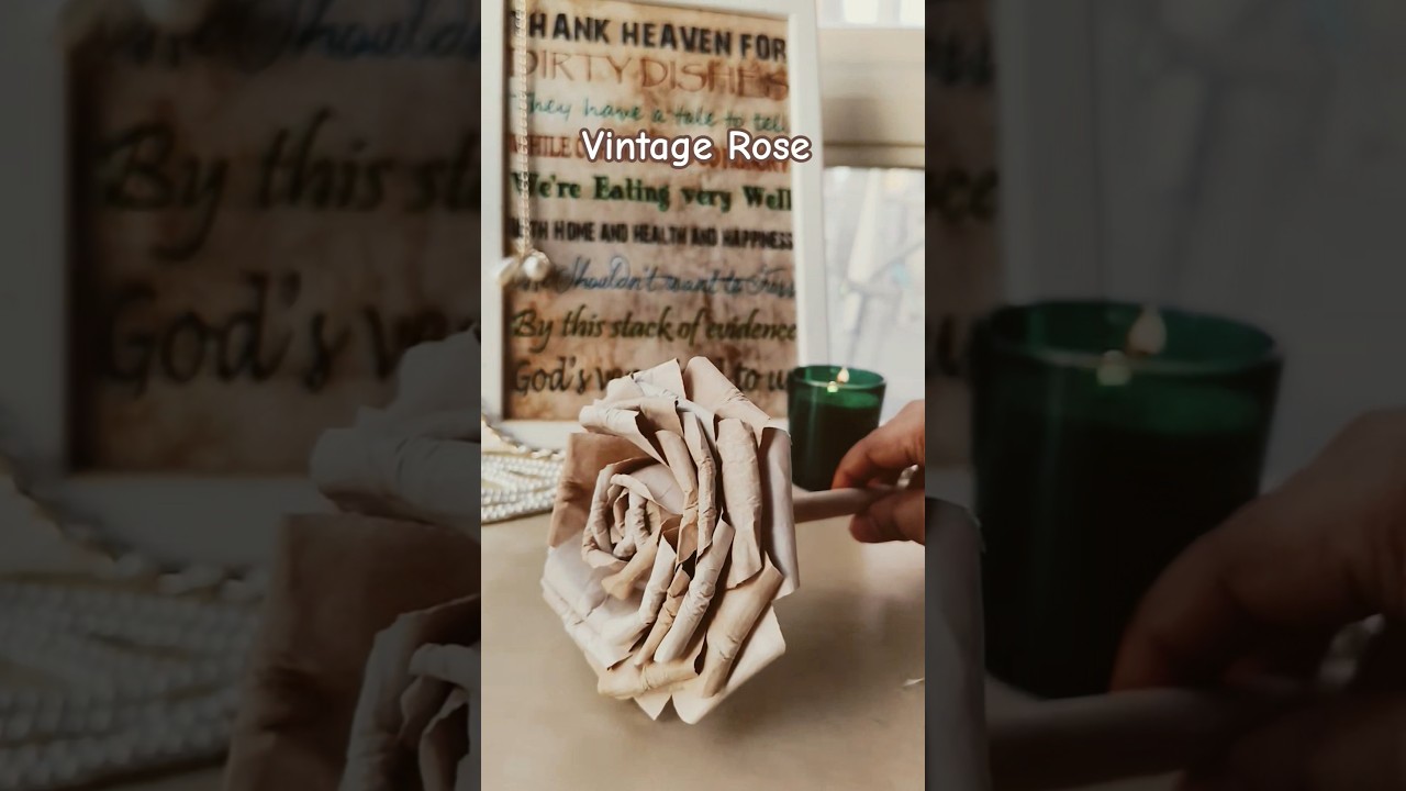 DIY Dried Vintage Paper Rose 🌹