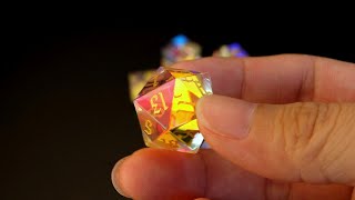 Rainbow Dichroic Prism K9 Crystal Glass Gemstone Engraved Dice