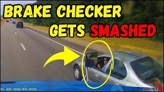 IDIOT DRIVER TRIES CUTTING THE LINE RIGHT NEXT TO A COP | Bad Driving | Instant justice