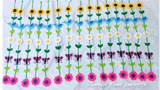 Cara Membuat Tirai Dari Kain Flanel Tema Bunga Bunga || Tirai Flanel