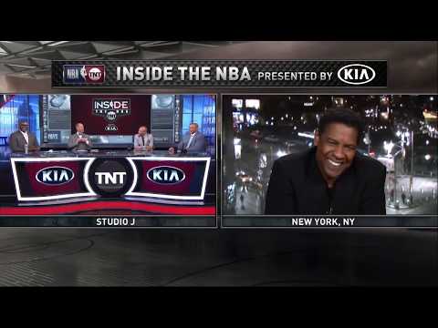 Denzel Washington acts "Training Day" for Shaquille O'neal