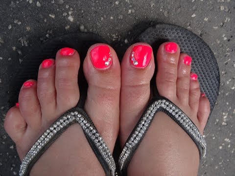 Pink Neon Gel Toes Tutorial,  Neonove gelove nechty na nohach,