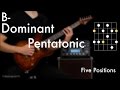 B dominant pentatonic  five positions