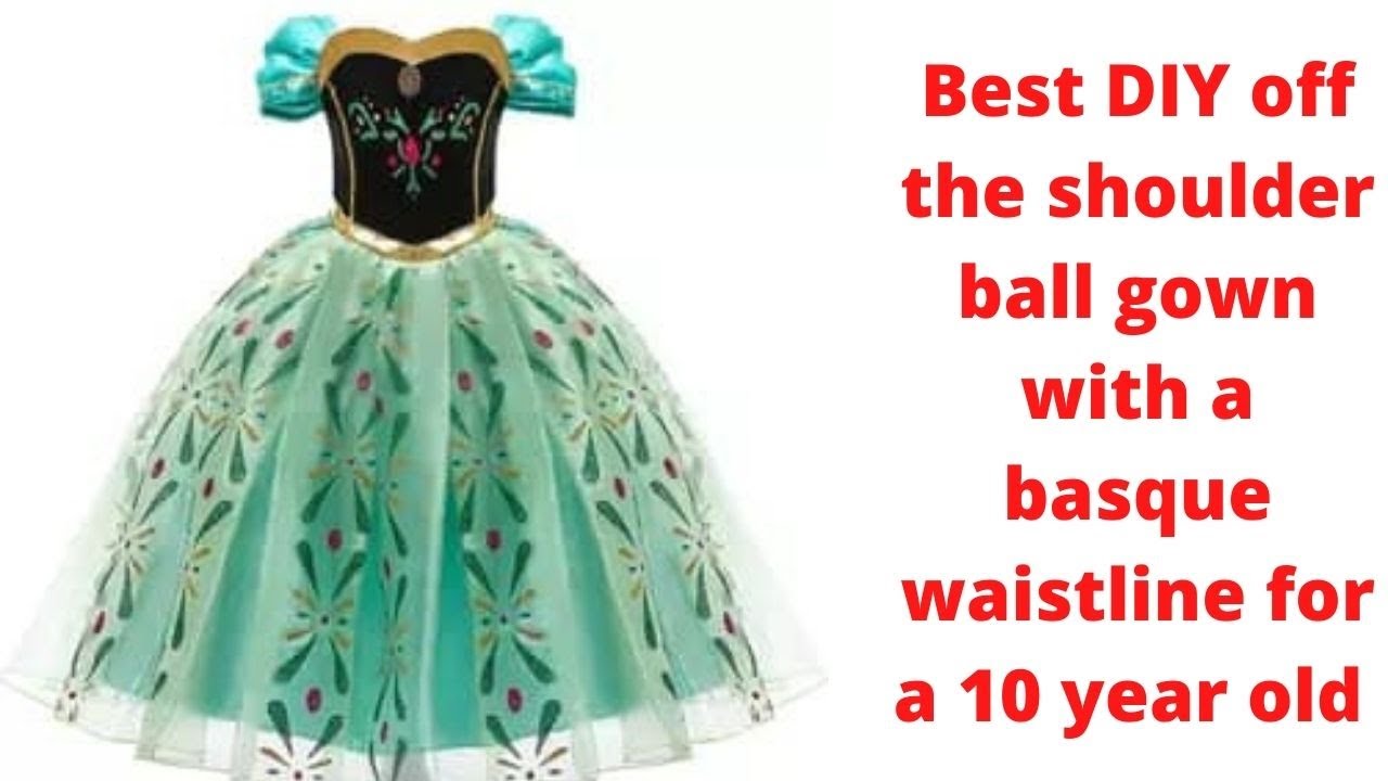 Лучшее платье в стиле Золушки своими руками/с баской на талии/с открытыми плечами для малыша 10 лет