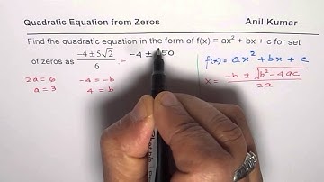 How to Write Quadratic Equation from Radical Roots