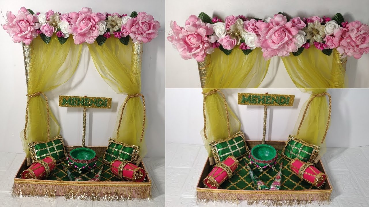 DIY Wedding Tray | Mehndi tray Decoration ideas | Wedding craft ideas 