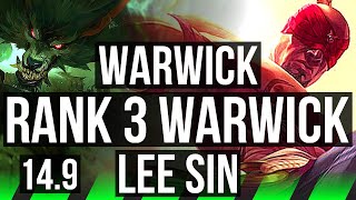 WARWICK vs LEE SIN (JGL) | Rank 3 Warwick, Comeback | JP Master | 14.9