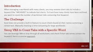 How to Count Excel Tabs Containing a Specific Word Using VBA