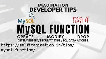 MySQL Stored Function | MySQL UDF By Sandip Nigam