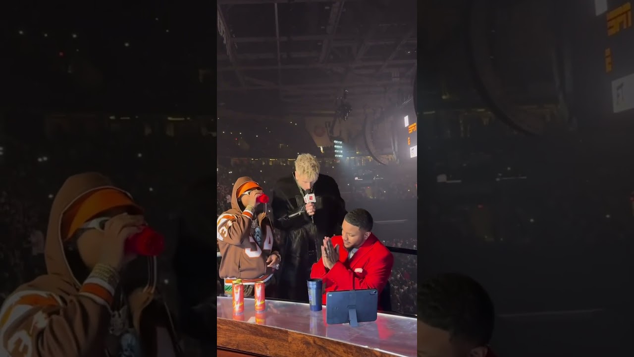 mgk doing the intro for drake's concert in cleveland  