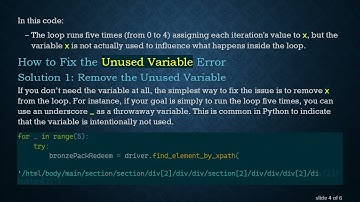 Understanding the Unused variable 