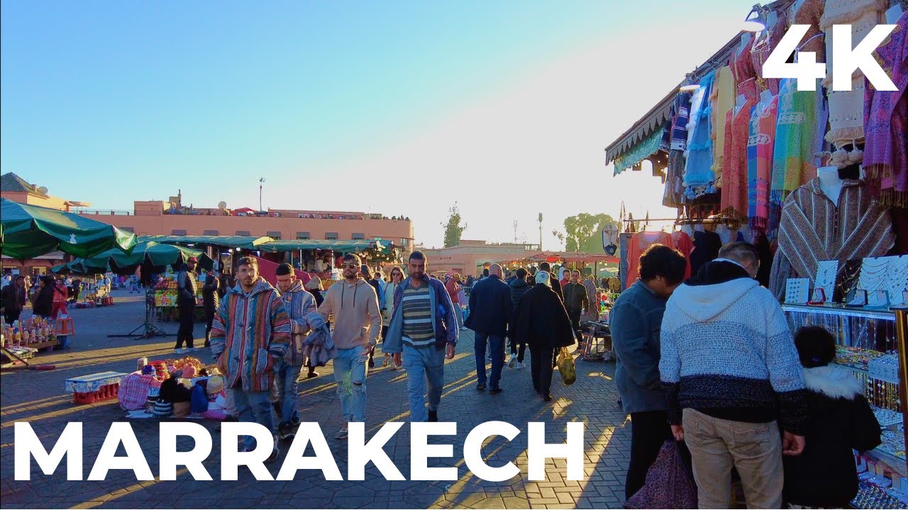 Afternoon Walk Marrakech Old City 4K 60FPS | Morocco 🇲🇦 | Koutoubia | Jemaa el-Fnaa