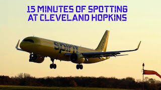 Cleveland is a Frontier Crew Base! 15 Minutes of Evening Plane Spotting at Hopkins Airport