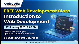 FREE Web Development Class | Introduction to HTML  | 4 Jan 2026 at 7:00pm  | CodeVeera Learning