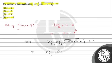 The solution of the equation \( \log _{7} \) \( \log _{5}\left(\sqrt{\mathrm{x}^{2}+5+\mathrm{x}...