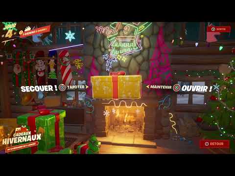 noel sur fortnite ouverture de cadeaux