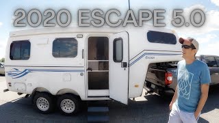 Escape 5.0 TA Small Fifth Wheel Trailer Tour with 380 watts Solar!