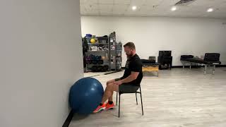 Seated isometric knee extension into ball
