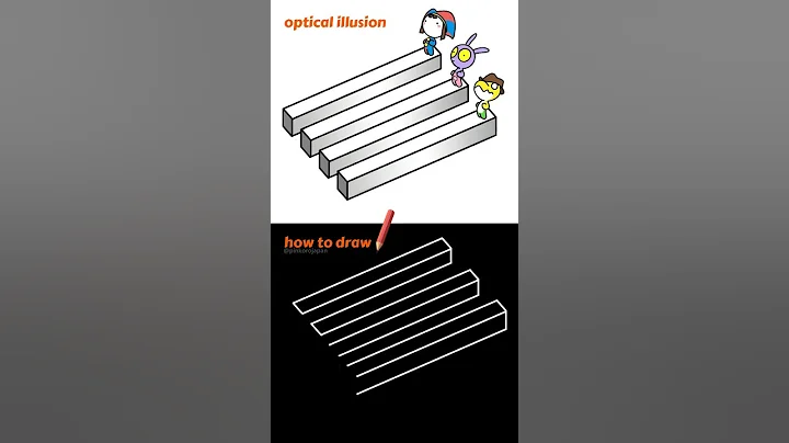 How to draw 3D Optical Illusion🤩3D Trick Art Tutorial Animation by Pomni＆Jax＆Gummigoo #3d #shorts thumbnail