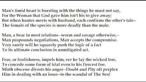 "The Female of the Species" by Rudyard Kipling (read by Tom O