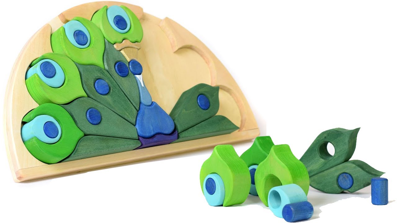 Jucarie Paun Puzzle din lemn | BumbuToys.ro